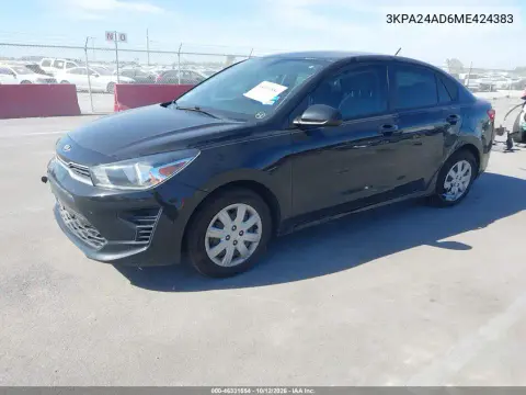 2021 Kia Rio S VIN 3KPA24AD6ME424383 фото 3