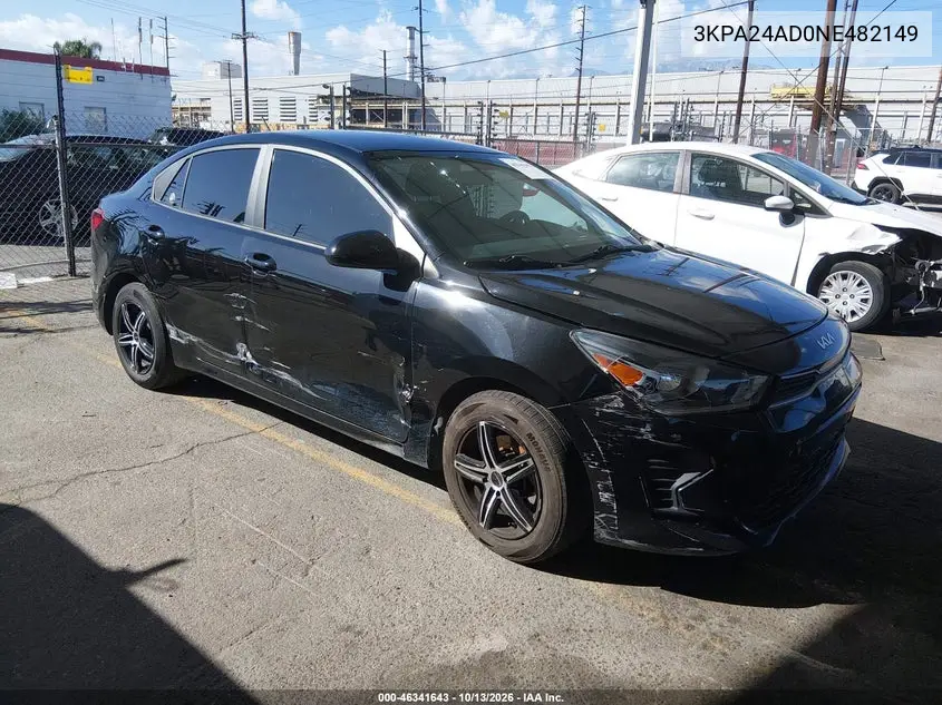 3KPA24AD0NE482149 — 2022 Kia Rio, фото 2 с аукциона IAAI, Левая / Правая сторона
