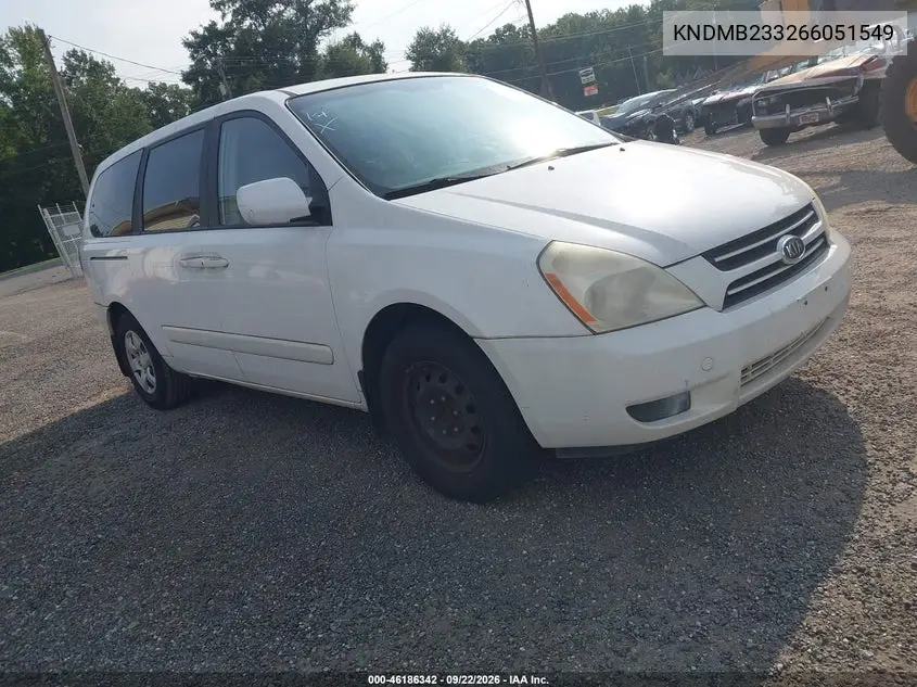 2006 Kia Sedona Ex/Lx VIN KNDMB233266051549 фото 2