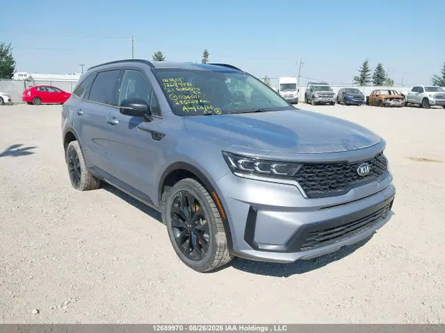 5XYRHDLF6MG034001 — 2021 Kia Sorento EX, Передняя часть (Front), фото до ремонта