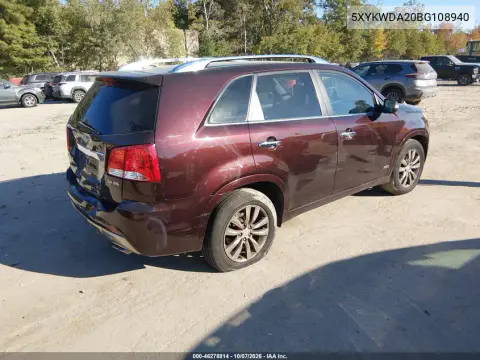 2011 Kia Sorento Sx V6 VIN 5XYKWDA20BG108940 фото 5