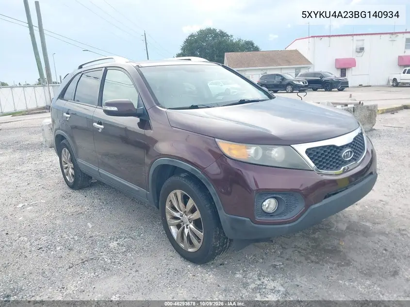 2011 Kia Sorento Ex V6 VIN 5XYKU4A23BG140934 фото 2