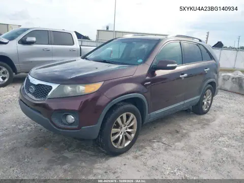 2011 Kia Sorento Ex V6 VIN 5XYKU4A23BG140934 фото 3