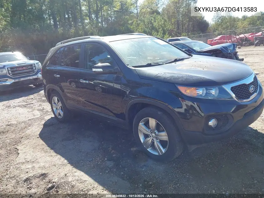 5XYKU3A67DG413583 Kia Sorento 2013 — повреждение Пожар двигателя, фото до ремонта