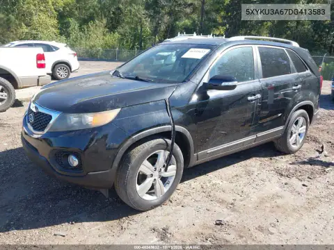 5XYKU3A67DG413583 — 2013 Kia Sorento, фото 2 с аукциона IAAI, Пожар двигателя
