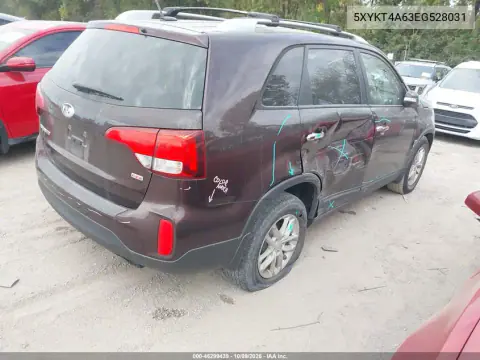 2014 Kia Sorento Lx VIN 5XYKT4A63EG528031 фото 5