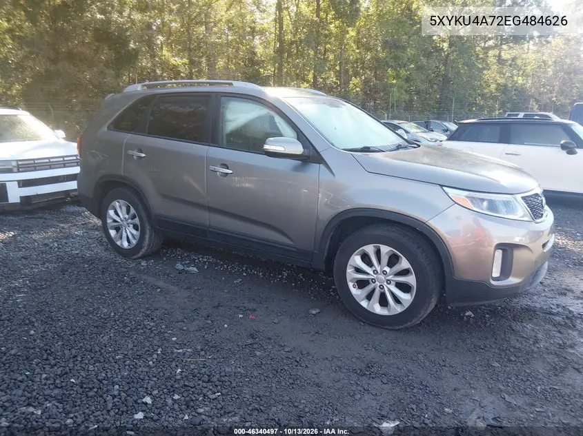 2014 Kia Sorento Ex V6 VIN 5XYKU4A72EG484626 фото 2