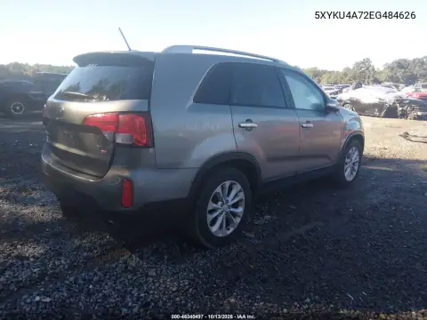 2014 Kia Sorento Ex V6 VIN 5XYKU4A72EG484626 фото 5