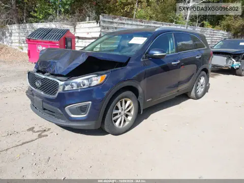 2016 Kia Sorento 2.4L Lx VIN 5XYPGDA3XGG096802 фото 3