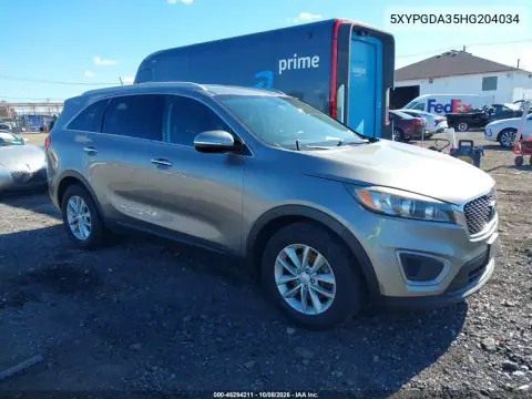 2017 Kia Sorento 2.4L Lx VIN 5XYPGDA35HG204034 фото 2