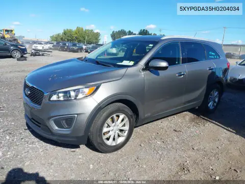 2017 Kia Sorento 2.4L Lx VIN 5XYPGDA35HG204034 фото 3