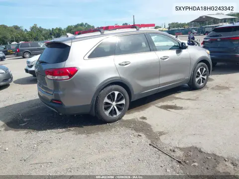 2017 Kia Sorento 2.0T Ex VIN 5XYPHDA18HG243342 фото 5