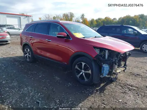 5XYPHDA52JG376476 — 2018 Kia Sorento, Передняя часть, фото до ремонта
