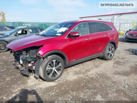 5XYPHDA52JG376476 — 2018 Kia Sorento, фото 3 с аукциона IAAI, Передняя часть