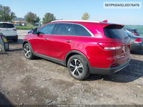 5XYPHDA52JG376476 — 2018 Kia Sorento, фото 4 с аукциона IAAI, Передняя часть