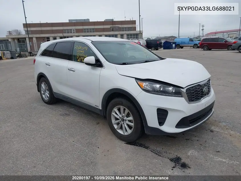 2020 Kia Sorento Lx+ VIN 5XYPGDA33LG688021 фото 2