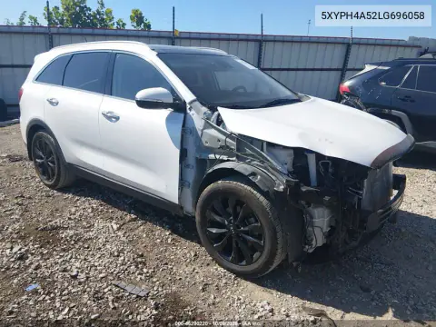 5XYPH4A52LG696058 — 2020 Kia Sorento, Передняя часть, фото до ремонта