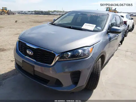 2020 Kia Sorento 2.4L L VIN 5XYPG4A34LG671065 фото 3