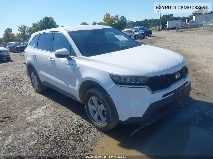 5XYRGDLC8MG038690 — 2021 Kia Sorento, фото 2 с аукциона IAAI, Задняя часть
