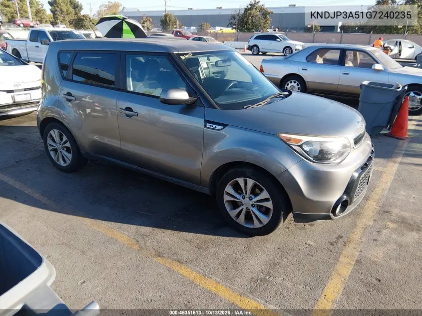 KNDJP3A51G7240235 — 2016 Kia Soul, фото 2 с аукциона IAAI 19.10.2026, Естественный износ