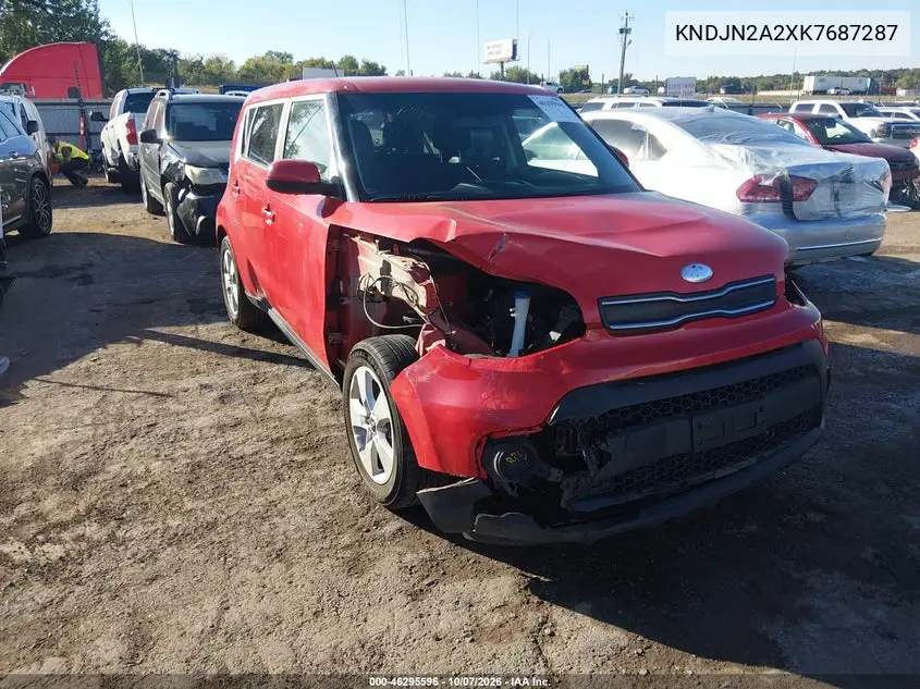 2019 Kia Soul VIN KNDJN2A2XK7687287 фото 2