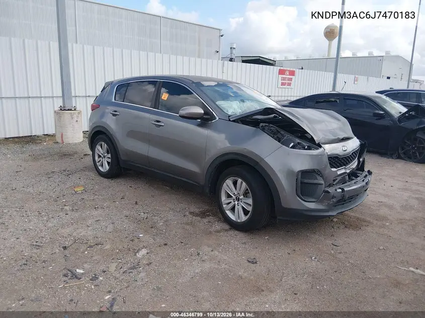 KNDPM3AC6J7470183 — 2018 Kia Sportage, фото 2 с аукциона IAAI, Боковая часть