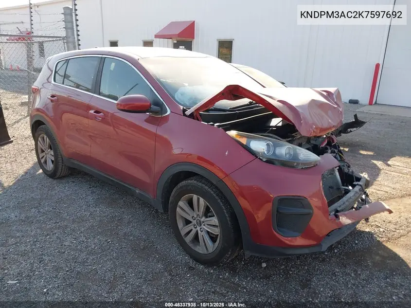 KNDPM3AC2K7597692 Kia Sportage 2019 — повреждение Передняя часть, фото до ремонта