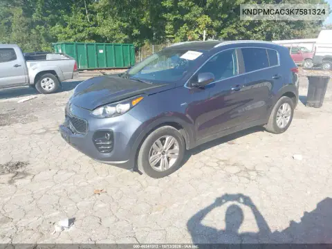KNDPMCAC3K7581324 — 2019 Kia Sportage, фото 3 с аукциона IAAI, Передняя часть