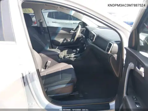KNDPM3AC3M7887524 — 2021 Kia Sportage, Справа сзади, фото до ремонта