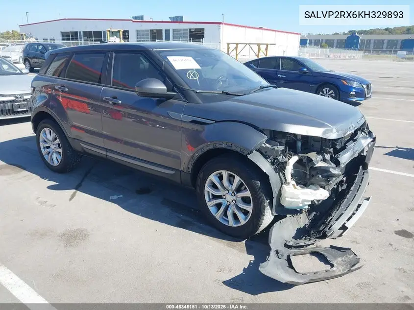 SALVP2RX6KH329893 — 2019 Land Rover Range Rover Evoque, фото 2 с аукциона IAAI, Передняя часть