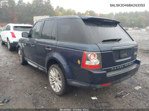 2011 Land Rover Range Rover Sport Hse VIN SALSK2D46BA263353 фото 4