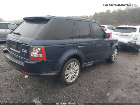 2011 Land Rover Range Rover Sport Hse VIN SALSK2D46BA263353 фото 5