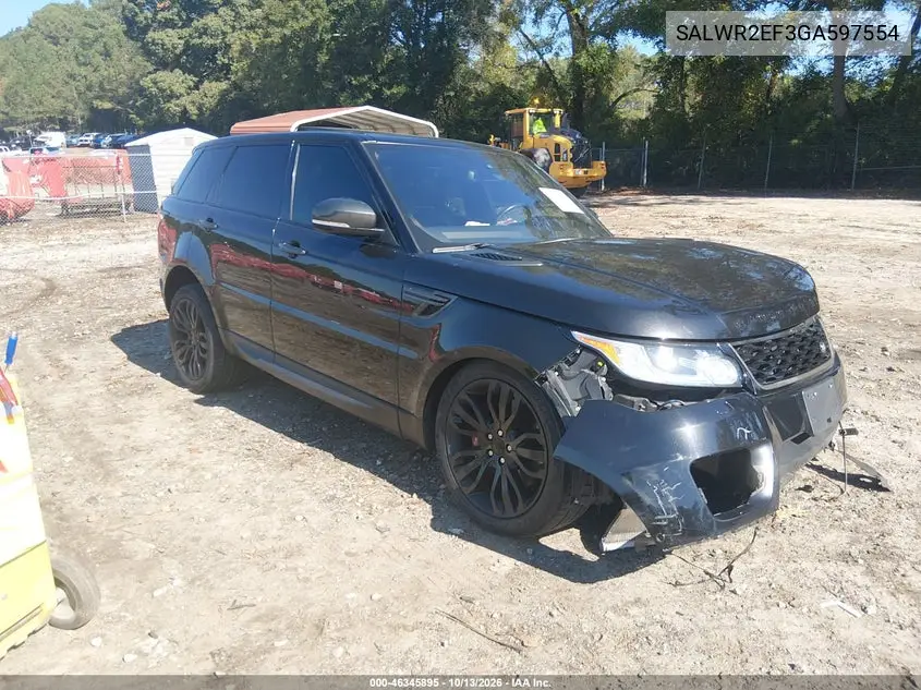 SALWR2EF3GA597554 — 2016 Land Rover Range Rover Sport, фото 2 с аукциона IAAI, Передняя часть