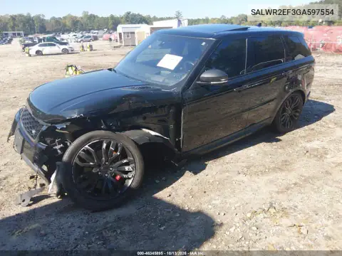 SALWR2EF3GA597554 — 2016 Land Rover Range Rover Sport, фото 3 с аукциона IAAI, Передняя часть