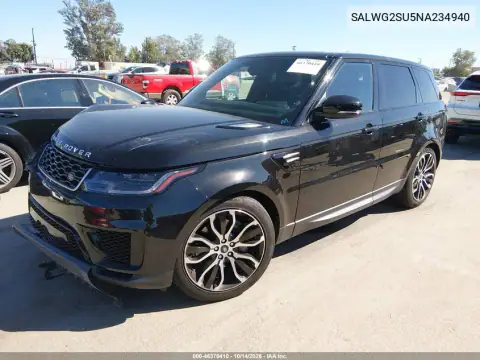 SALWG2SU5NA234940 — 2022 Land Rover Range Rover Sport, фото 2 с аукциона IAAI, Передняя часть