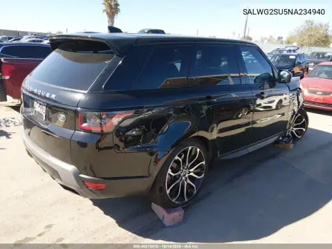 SALWG2SU5NA234940 — 2022 Land Rover Range Rover Sport, фото 4 с аукциона IAAI, Передняя часть