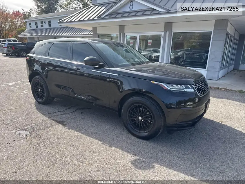 2019 Land Rover Range Rover Velar P250 VIN SALYA2EX2KA217265 фото 1