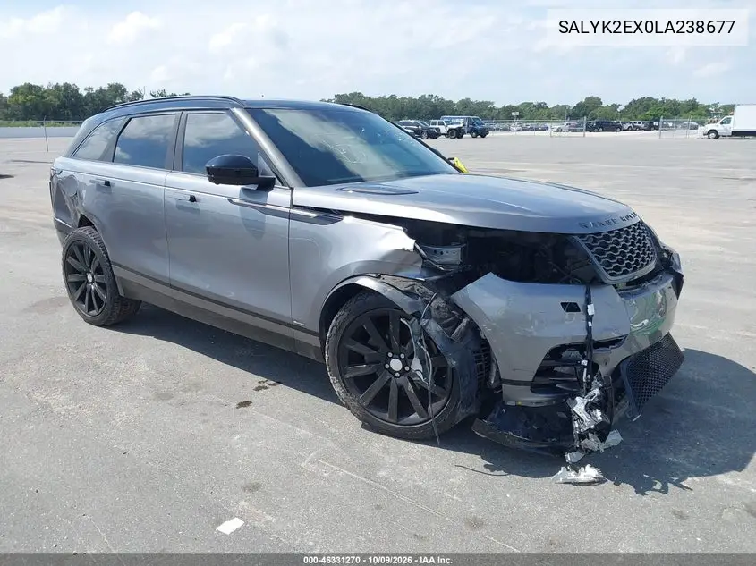 2020 Land Rover Range Rover Velar P250 R-Dynamic S VIN SALYK2EX0LA238677 фото 2