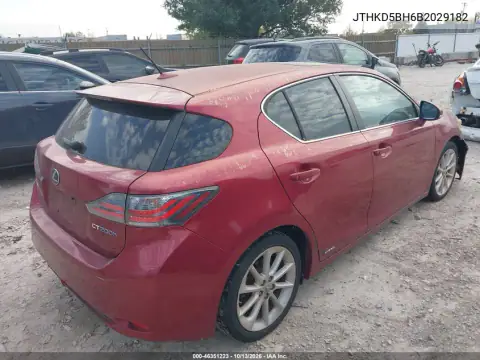 JTHKD5BH6B2029182 — 2011 Lexus CT, фото 4 с аукциона IAAI, Естественный износ
