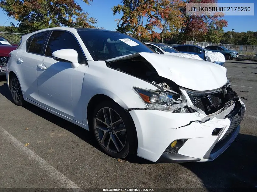 2014 Lexus Ct 200H VIN JTHKD5BH8E2175250 фото 1