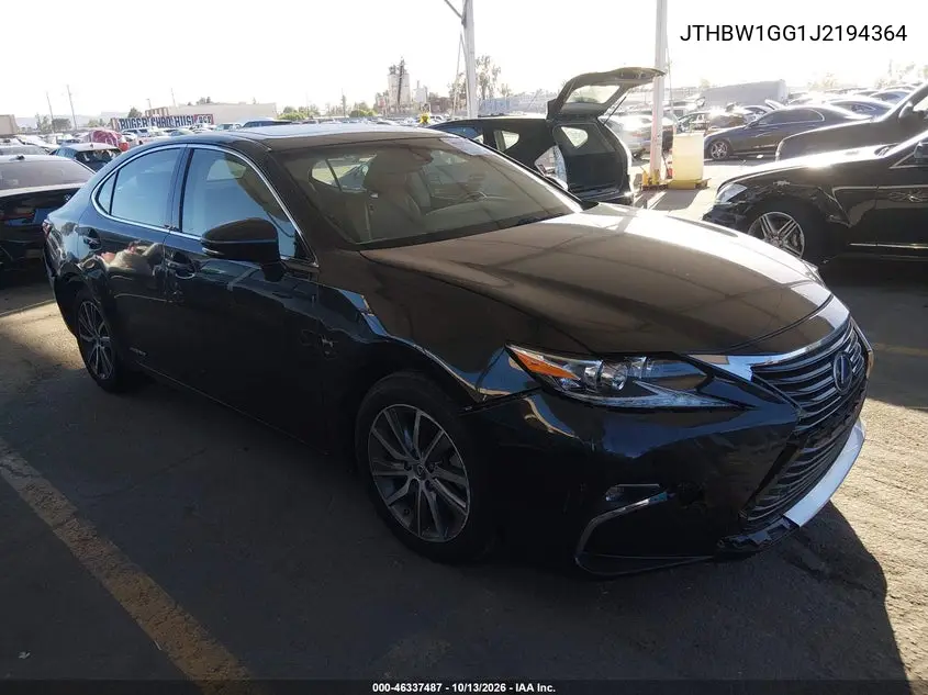 2018 Lexus Es 300H VIN JTHBW1GG1J2194364 фото 2