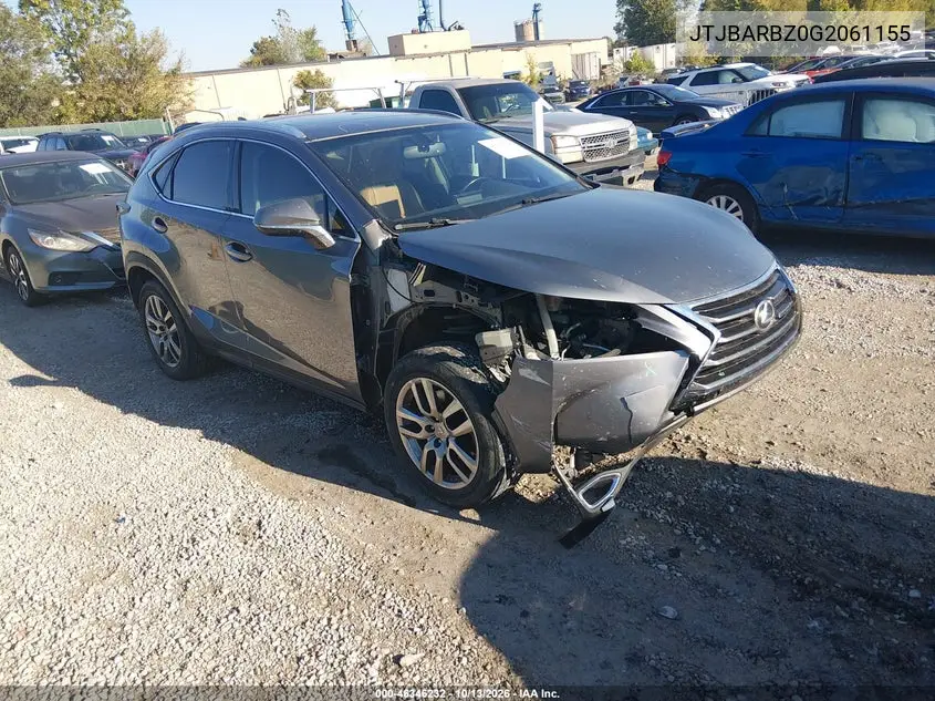 JTJBARBZ0G2061155 — 2016 Lexus NX, фото 2 с аукциона IAAI, Передняя часть
