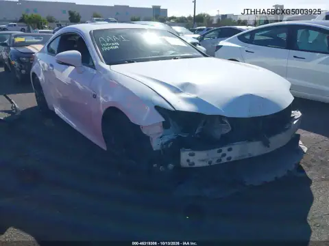 JTHHA5BCXG5003925 — 2016 Lexus RC, Передняя часть, фото до ремонта
