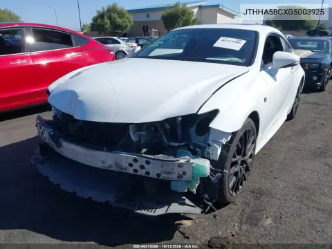 JTHHA5BCXG5003925 — 2016 Lexus RC, фото 3 с аукциона IAAI, Передняя часть