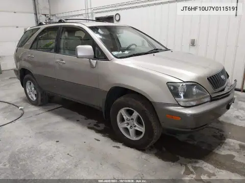 JT6HF10U7Y0115191 — 2000 Lexus RX, Передняя часть, фото до ремонта