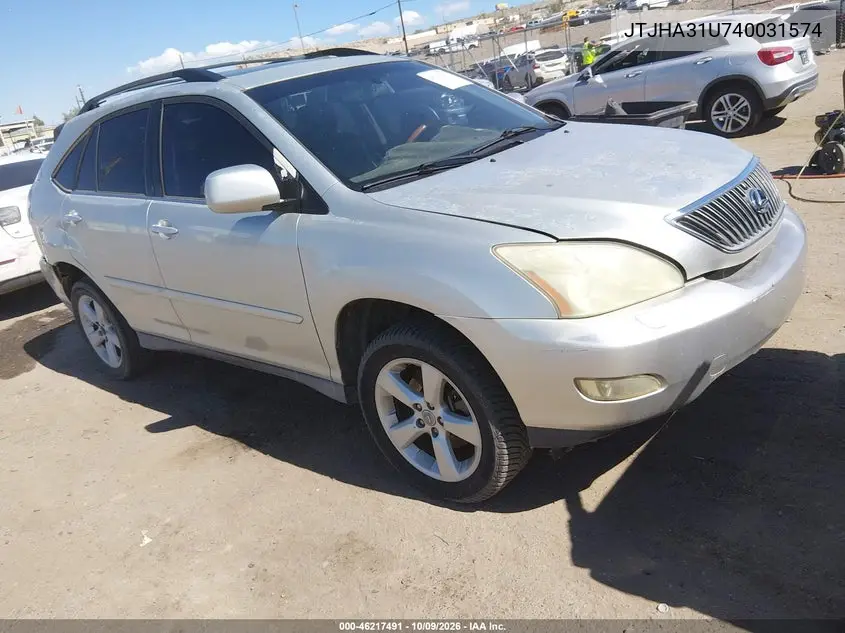 2004 Lexus Rx 330 VIN JTJHA31U740031574 фото 2