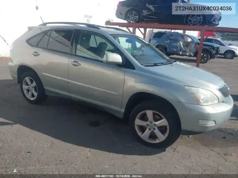 2T2HA31UX4C034036 — 2004 Lexus RX, Передняя часть слева, фото до ремонта