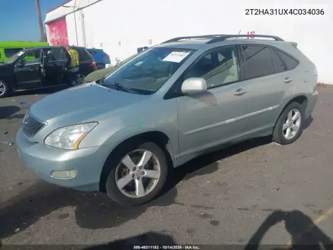 2T2HA31UX4C034036 — 2004 Lexus RX, фото 2 с аукциона IAAI, Передняя часть слева