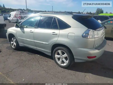 2T2HA31UX4C034036 — 2004 Lexus RX, фото 3 с аукциона IAAI, Передняя часть слева