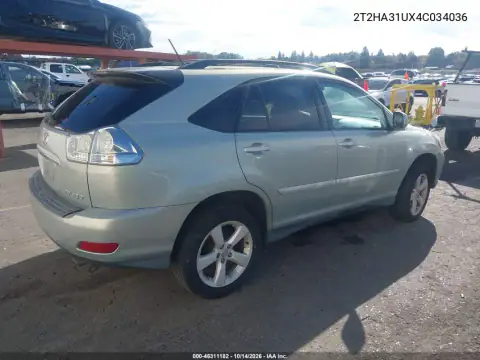 2T2HA31UX4C034036 — 2004 Lexus RX, фото 4 с аукциона IAAI, Передняя часть слева
